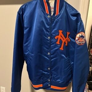 STARTER NY Mets Blue and Orange Bomber Jacket